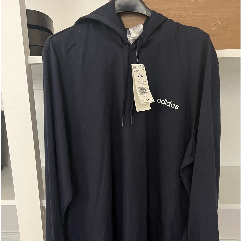 NWT NEW Mens Adidas Training Hoodie Sweatshirt Navy Blue Ink - 2XL